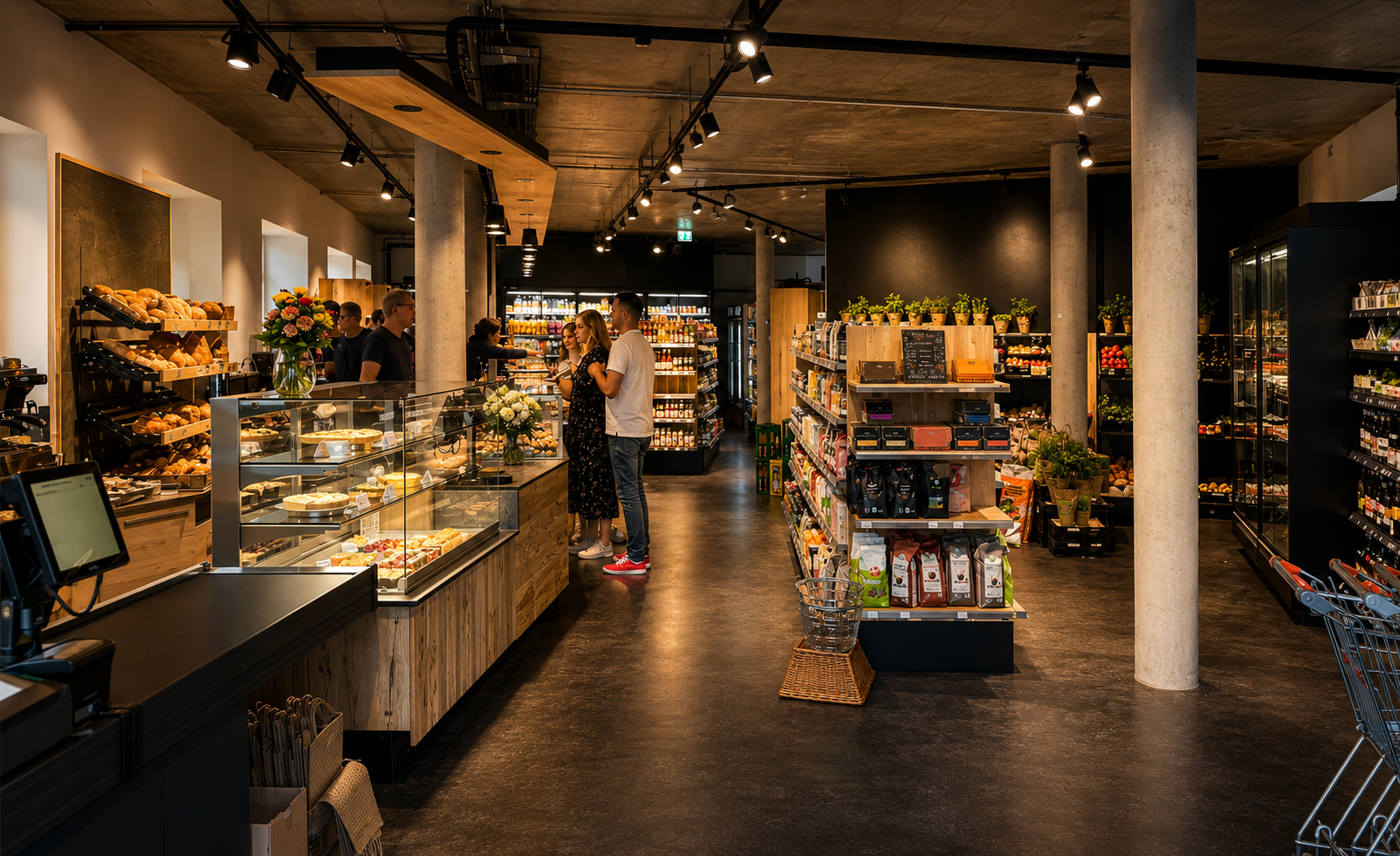 Blick in den Laden und den Bistrobereich
