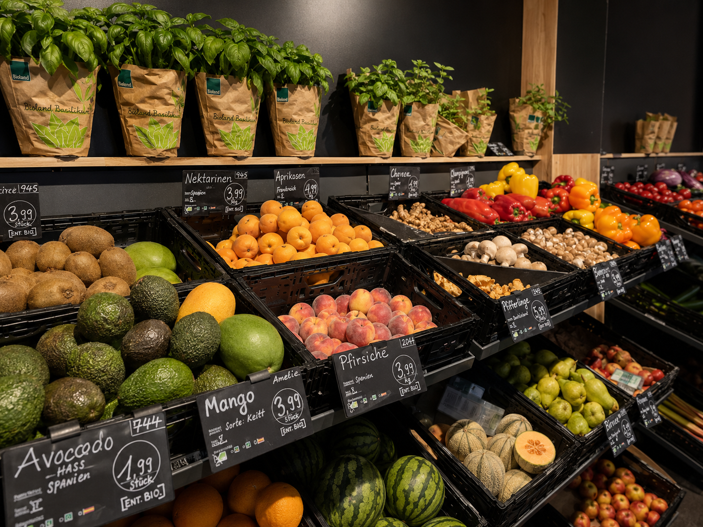 Große Auswahl an frischem Obst und Gemüse